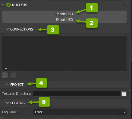 The NUCLEUS Blender panel