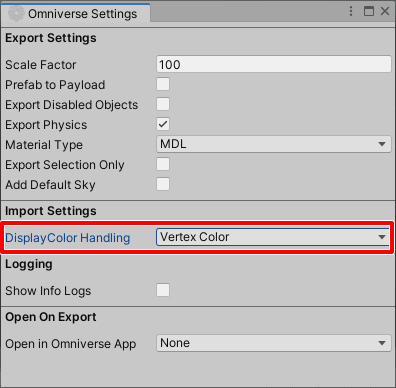 DisplayColor Handling in Settings.