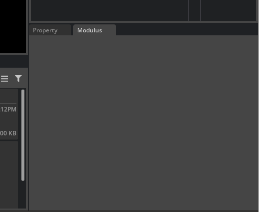 modulus core extension showing empty modulus tab (no scenarios loaded yet)