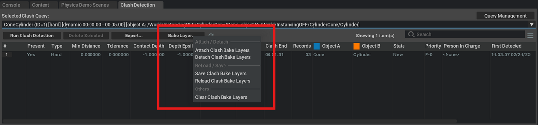 ``Bake Layer...`` button and sub-menu