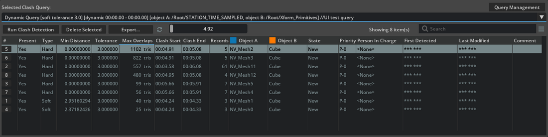 Clash Detection Results Window