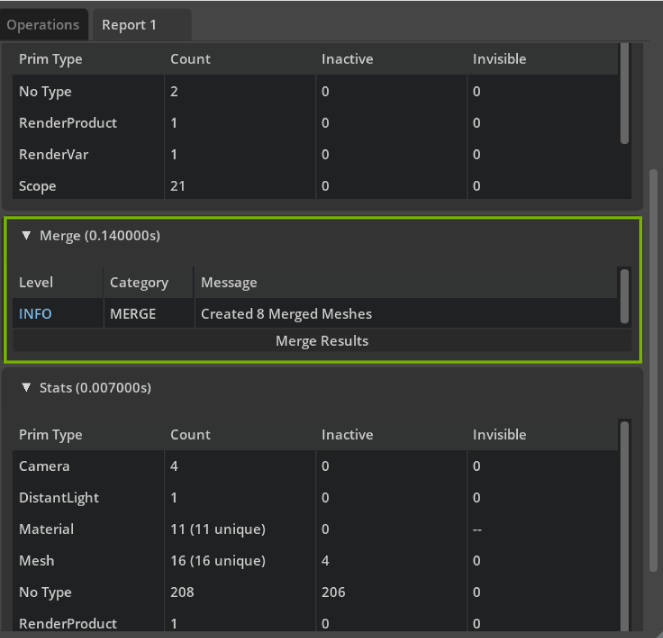 merge report stats