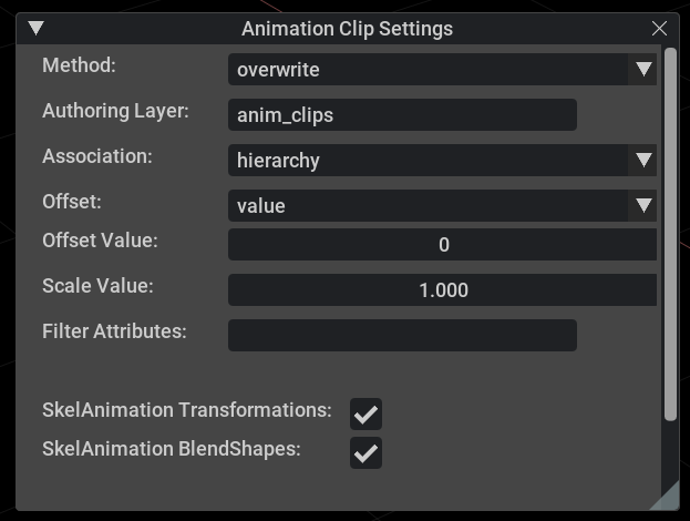 Clips Menu