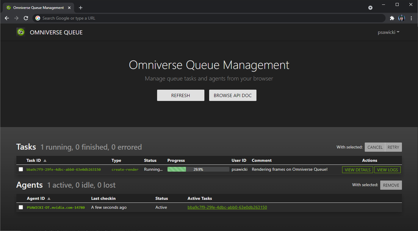 Omniverse Task Dashboard