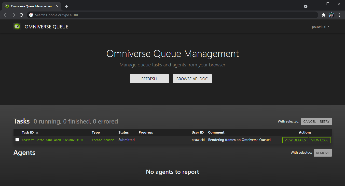 Omniverse Task Dashboard