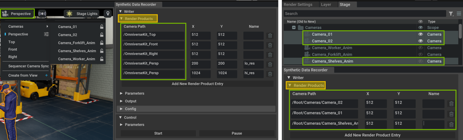 Synthetic Data Recorder Render Products